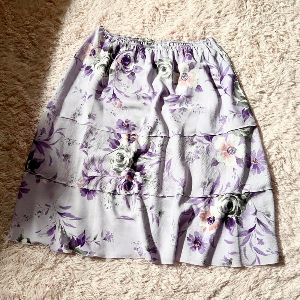 Whimsical Floral Pastel Spring Fairycore Grandma Core Ethereal Tiered Skirt